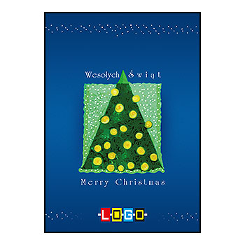 Wzór BZ1-090 - Kartki drukowane dla firm z LOGO, Karnety świąteczne dla firm, pozioma - podgląd miniaturka