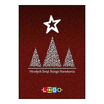 Wzór BZ1-233 - Kartki drukowane dla firm z LOGO, Karnety świąteczne dla firm, pozioma - podgląd miniaturka