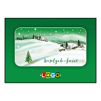 Wzór BZ1-271 - Kartki drukowane dla firm z LOGO, Karnety świąteczne dla firm, pozioma - podgląd miniaturka
