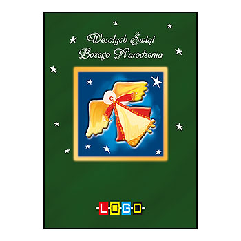 Wzór BZ1-387 - Kartki drukowane dla firm z LOGO, Karnety świąteczne dla firm, pozioma - podgląd miniaturka