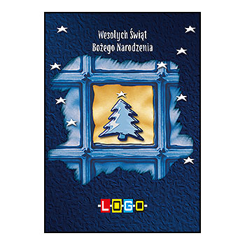 Wzór BZ1-388 - Kartki drukowane dla firm z LOGO, Karnety świąteczne dla firm, pozioma - podgląd miniaturka