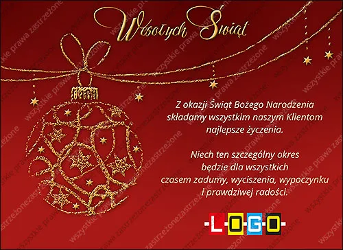 Przykładowa e-kartka świąteczna EBN-001 z LOGO firmy