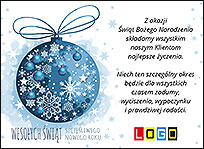 Błękitna bombka – kartka EBN-006