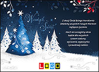 Nocny las w bieli – kartka EBN-030