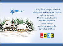 Zimowe domki i kometa – kartka EBN-058