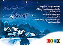 Nocna wioska w śniegu – kartka EBN-078