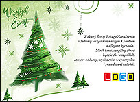 Zielona choinka akwarelowa – kartka EBN-088