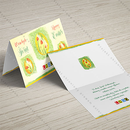 Trzy pisanki z tulipanami WN1-152 – zdjęcie kartki Trzy pisanki z tulipanami WN1-152 – zdjęcie kartki