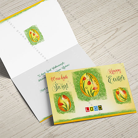 Trzy pisanki z tulipanami WN1-152 – zdjęcie kartki Trzy pisanki z tulipanami WN1-152 – zdjęcie kartki